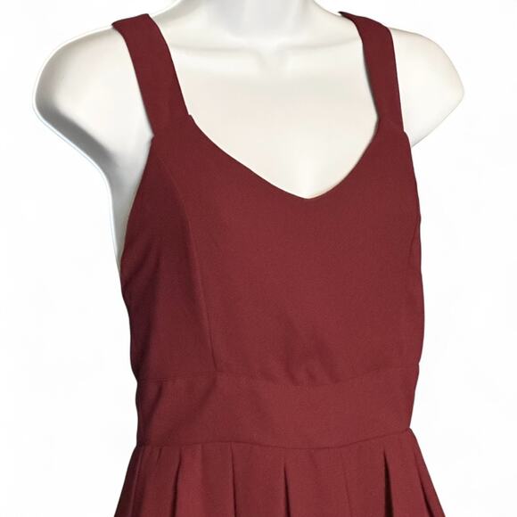 Sans Souci Crimson Red Fit & Flare Mini Dress Small Back Bow Holiday Party NWT - Picture 3 of 12